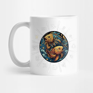 ZODIAC Pisces - Astrological PISCES - PISCES - ZODIAC sign - Van Gogh style - 2 Mug